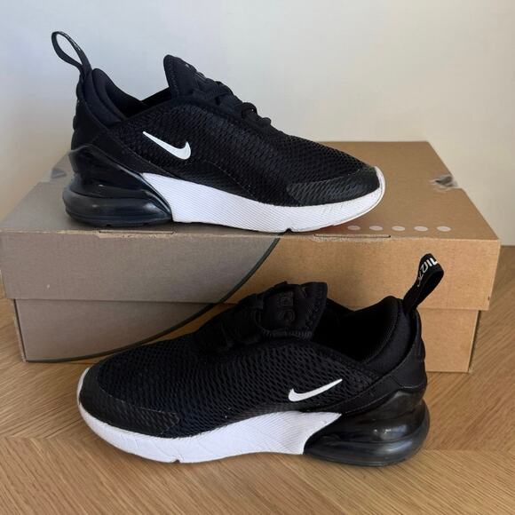 Nike Air Max 270 Black/White Kids Sneakers- SZ 1 Y - Picture 11 of 13